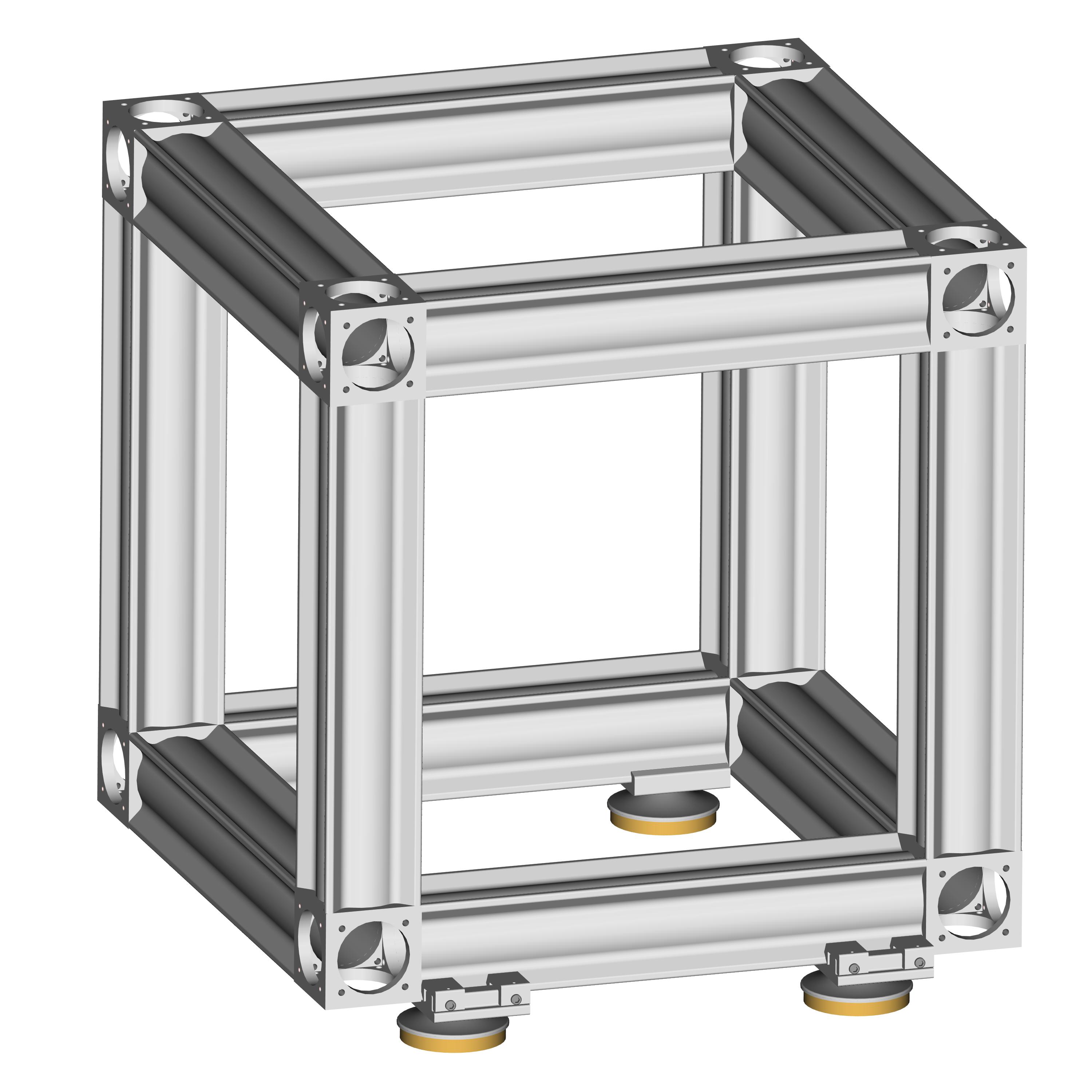 Application example: Horizontal X 95 Profiles can be put on dampening Levelling discs by mounting Clamping carriers (G026408000) on the profiles