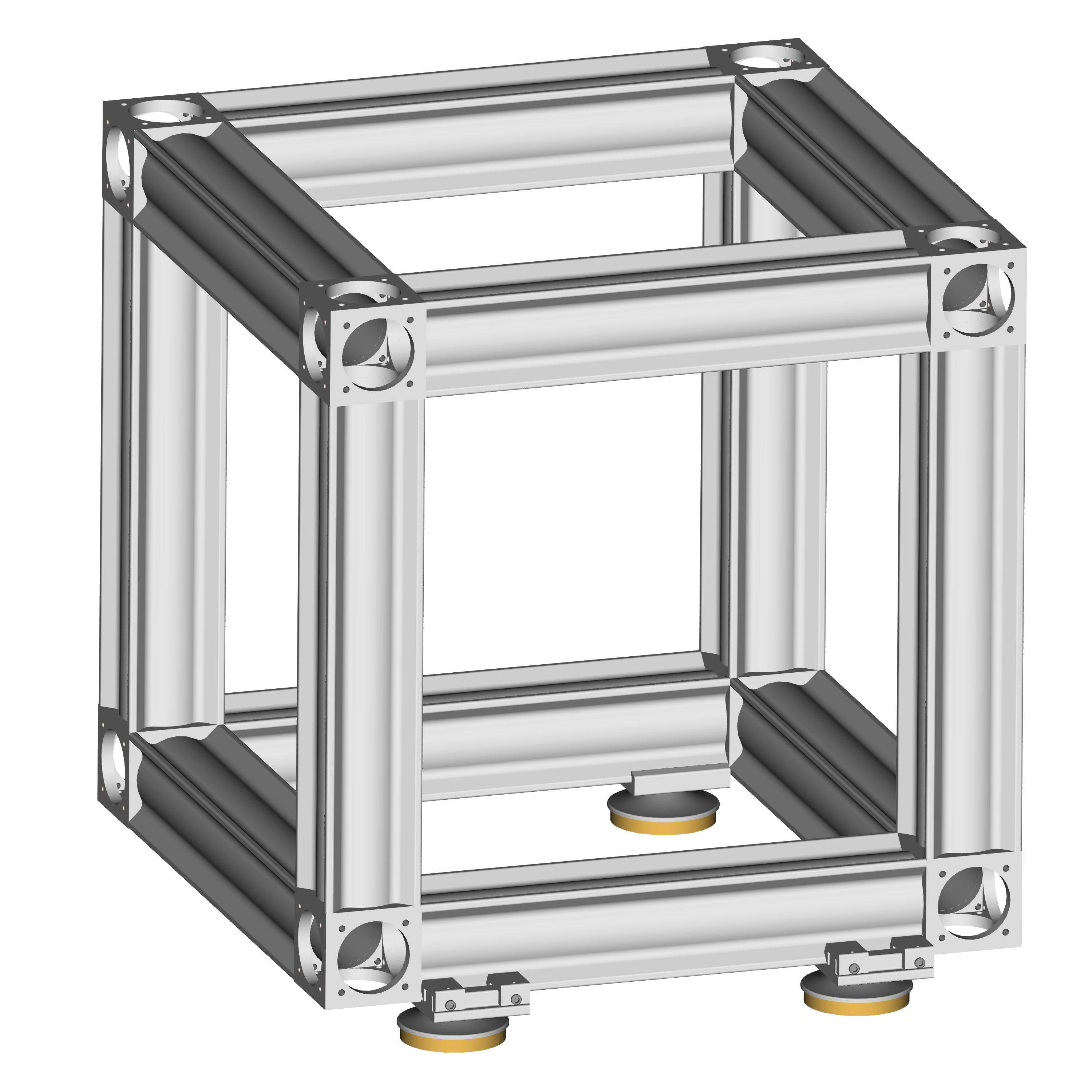 Application example: Horizontal X 95 Profiles can be put on dampening Levelling discs by mounting Clamping carriers (G026408000) on the profiles