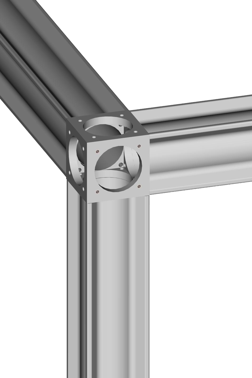 Rack mounting of profiles X 95 via corner connector